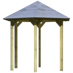 KARIBU Pavillon »Lissabon«, Walmdach, sechseckig, BxHxT: 276 x 280 x 243 cm - braun