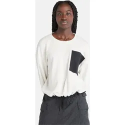 Timberland Womens BB MIX Media Crew vintage white M