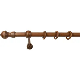 SN DECO GROUP Gardinenstange SN DECO GROUP "Ares" Gr. 1, braun (walnussfarben), L:120cm, Holzwerkstoff, Gardinenstangen, 28 mm, Holz, verschiedene Längen und Farben, Komplettset