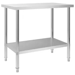 DELUKE® Edelstahl Arbeitstisch KUGO 100x60x85cm, Edelstahl Gastro-Arbeitstisch Arbeitsfläche Gastro-Küchentisch Küchen-Arbeitstisch