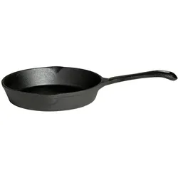 Robuste Gusseisen-Pfanne Ø 25 cm, schwarz, 5 cm hoch, 2,0 l Volumen, für alle Herdarten inkl. Induktion, ideal zum Braten und Grillen