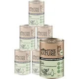 Dehner Fine Nature Nassfutter für Katzen, Pute, 6 x 400 g Dose (2.4 kg)