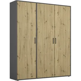 Rauch Kleiderschrank RAUCH "VOYAGER Otto ́s Choice Garderobe Wäscheschrank TOPSELLER Schlafzimmer", grau (graumetallic, eiche artisan), B:140cm H:194cm T:53cm, Holzwerkstoff, Schränke, Kleiderschrank, Schrank mit modernen Griffen in viel Stauraum MADE IN