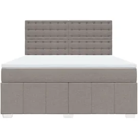 vidaXL Boxspringbett mit Matratze Taupe 180x200 cm Stoff