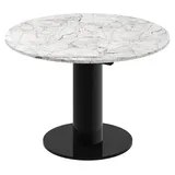 Design Esstisch Tisch HES-111 rund oval Hochglanz ausziehbar 100-148cm - Weiß