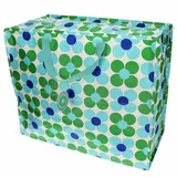 Dotcomgiftshop Rex London - XXL Riesentasche, Aufbewahrungstasche mit Reißverschluss, Muster bunt (Daisy blue/green)
