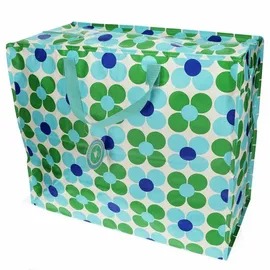 Dotcomgiftshop Rex London - XXL Riesentasche, Aufbewahrungstasche mit Reißverschluss, Muster bunt (Daisy blue/green)