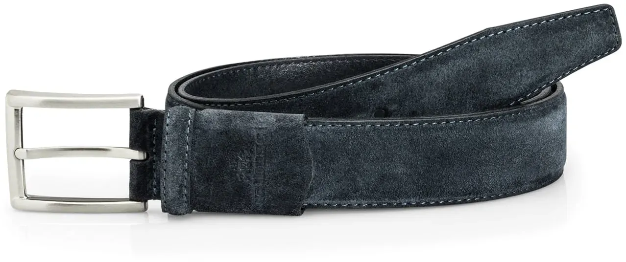 Walbusch Herren Velours-Dehngürtel Blau