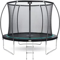 Salta Cosmos - Trampolin mit Sicherheitsnetz und Leiter - ⌀251/305/366/427cm - Rund - Schwarz (⌀ 305 cm, Max 120 KG)