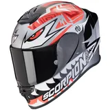 Scorpion EXO-R1 Evo Air Zaccone Integralhelm - Silber-Schwarz/Rot - L