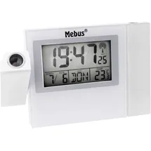 MEBUS 42421 Doppel Projektions-Funkwecker weiß