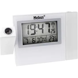 MEBUS 42421 Doppel Projektions-Funkwecker weiß