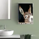 Banjado XXL Medizinschrank Abschliessbar 35x46x15cm Arzneischrank Weiß Aus Metall Mit Motiv Nicki