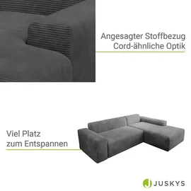 Juskys Sofa in L-Form Vals rechts Dunkelgrau