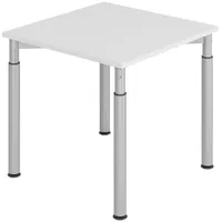 Bümö Schreibtisch Grau, Silber, Nachbildung, Quadratisch, 80x74x80 cm, FSC
