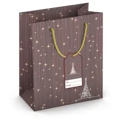 Weihn.Geschenktragetasche Baum braun 224-519 TM 23x19x10,2cm