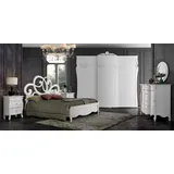 Xlmoebel Schlafzimmer-Set Schlafzimmer Bett mit zwei Nachttischen, 5-teiliges Komplettset, (Set 5 tlg.(Bett + 2x Nachttische + Kommode + Kleideschrank), Hergestellt in Europa weiß