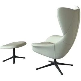 flexlux Ohrensessel »Stilo Relaxsessel, TV-Sessel«, Solitär, Stil-Ikone, drehbar, Fuß schwarz weiß