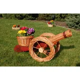 Kanone aus Korbgeflecht, 80cm, Rattan, Weidenkörbe, bepflanzen möglich, Pflanzkorb, Rattan, Weinkörbe, Weidenkorb, Pflanzkorb, Blumentopf, Blumentöpfe, Holzschubkarre, Pflanztrog, Pflanzgefäß, Pflanzschale, Blumentopf, Pflanzkasten, Übertopf, Übertöpfe, Pflanztrog, Blumentopf, Holz, Haus und Eingang, Gartendeko, Dekoration Pflanzgefäß, Pflanztöpfe Pflanzkübel, Pflanzkarre, Blumenkanone