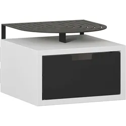Nachttisch DECORTIE "OSLO NACHTTISCH", weiß, B:33cm H:24cm T:33cm, Tische, Leichte Montage, Lagerung, Platzsparend