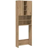 vidaXL Artisan-Eiche Waschmaschinenschrank 64 x 25,5 x 190 cm Braun Holz