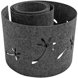 zaun|zu® Sichtschutzstreifen 255 x 15 cm Anthrazitgrau Vlies 2 St.