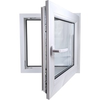 ECOPROF Kellerfenster | Langlebiges Kunststoff-Fenster | Maße 65x65 cm (650x650 mm) | Dreh-Kipp Fenster DIN Rechts | Farbe: Weiß | 70mm Profil