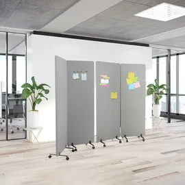 HJH Office Trennwand FLEXMIUT 2er Set Hellgrau