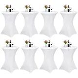 luxuskollektion Stehtischhusse Stretch Weiß 80 x 110 cm 8er Set