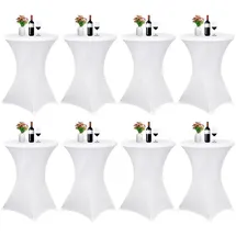 luxuskollektion Stehtischhusse Stretch Weiß 80 x 110 cm 8er Set