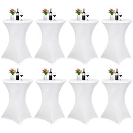 luxuskollektion Stehtischhusse Stretch Weiß 80 x 110 cm 8er Set