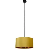 smartwares Pendelleuchte IDE-60057, Ockergelber Samt, 40 cm Ø, E27-Fassung
