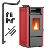Pelletofen 8,1kW  Wärmeleistung Pellet Pelletheizung THUNDER® SOPHIA-RED