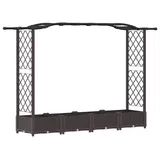 vidaXL Hochbeet mit Rankgitter und Dach 207 x 40 x 126 cm Braun