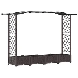 vidaXL Hochbeet mit Rankgitter und Dach 207 x 40 x 126 cm Braun