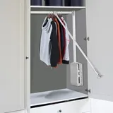 Klappbarer Ausziehbarer Kleiderlift, Garderoben Lift Wardrobelift Schrank verstellbar Kleiderstange 830-1150 mm für Garderobe, Schrank, Ankleidezimmer silber (830-1150)