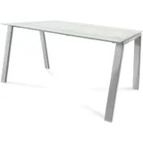 Rocada Schreibtisch Blanca BxTxH 140x80x73cm Gestell verchromt Platte Glas satiniert - Silber