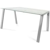 Rocada Schreibtisch Blanca BxTxH 140x80x73cm Gestell verchromt Platte Glas satiniert - Silber