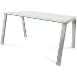Rocada Schreibtisch Blanca BxTxH 140x80x73cm Gestell verchromt Platte Glas satiniert - Silber