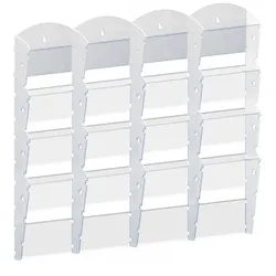 Wand-Plastikhalter für Prospekte - 4x4 A4, weiß