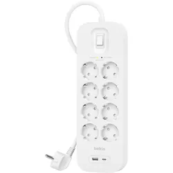 Belkin Steckdosenl./Überspannung 8-fach, USB-A+C, 900J.SRB003VF2M