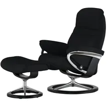 Stressless Relaxsessel Leder 79 x 103 x 73 cm Schwarz mit Hocker