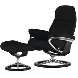 Stressless Relaxsessel Leder 79 x 103 x 73 cm Schwarz mit Hocker