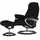 Stressless Relaxsessel Leder 79 x 103 x 73 cm Schwarz mit Hocker