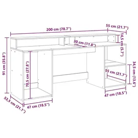 vidaXL Schreibtisch Gamingtisch Weiß