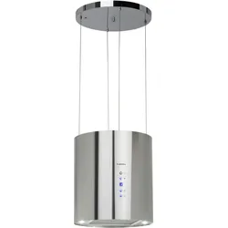 Klarstein Barett Inselabzugshaube Ø35cm Umluft 558 m3/h LED Aktivkohlefilter Edelstahl