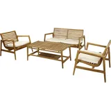 Axi June Lounge Set mit Gartenbank, Tisch und 2 breiten Loungestühlen | Garten Loungeset 4-teilig 100 – Teak | 2 Jahre Gewährleistung / mind. 14 Tage Rückgaberecht - Braun
