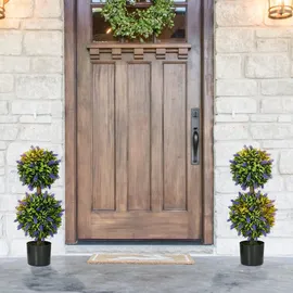 Homcom Künstliche Pflanzen 2er-Set UV-Beständig mit Lavendel