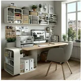 Ergo Office Schreibtisch-Organizer mit kabelloser Qi Aufladung Buchstütze Weiß