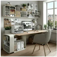Ergo Office Schreibtisch-Organizer mit kabelloser Qi Aufladung Buchstütze Weiß